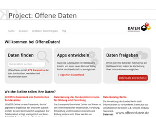 Project:	
  Oﬀene	
  Daten
www.oﬀenedaten.de	
  
 