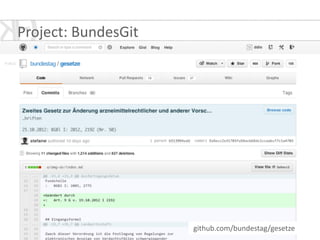 Project:	
  BundesGit
github.com/bundestag/gesetze
 