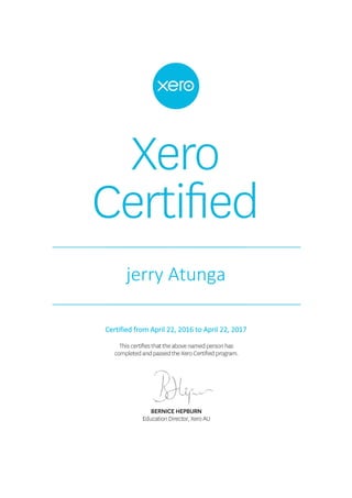 jerry Atunga
Certified from April 22, 2016 to April 22, 2017
 