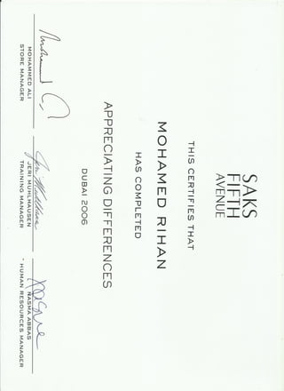 Appreciating differences certificate