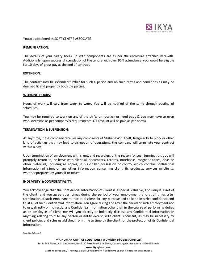 quess corp slip salary Letter Offer quess corp slip salary Letter Offer