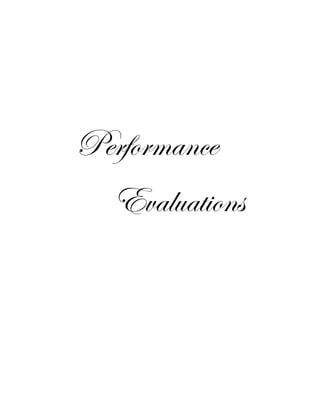 Performance
Evaluations
 