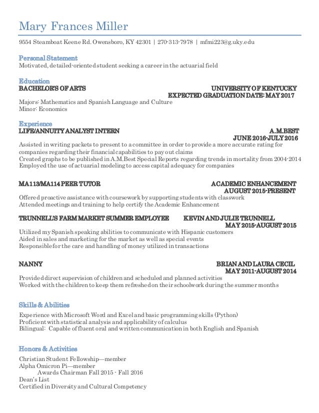 Resume Mary Frances Miller Resume Mary Frances Miller