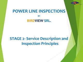 POWER LINE INSPECTIONS
BY
BIRDVIEW SRL.
STAGE 2- Service Description and
Inspection Principles
 
