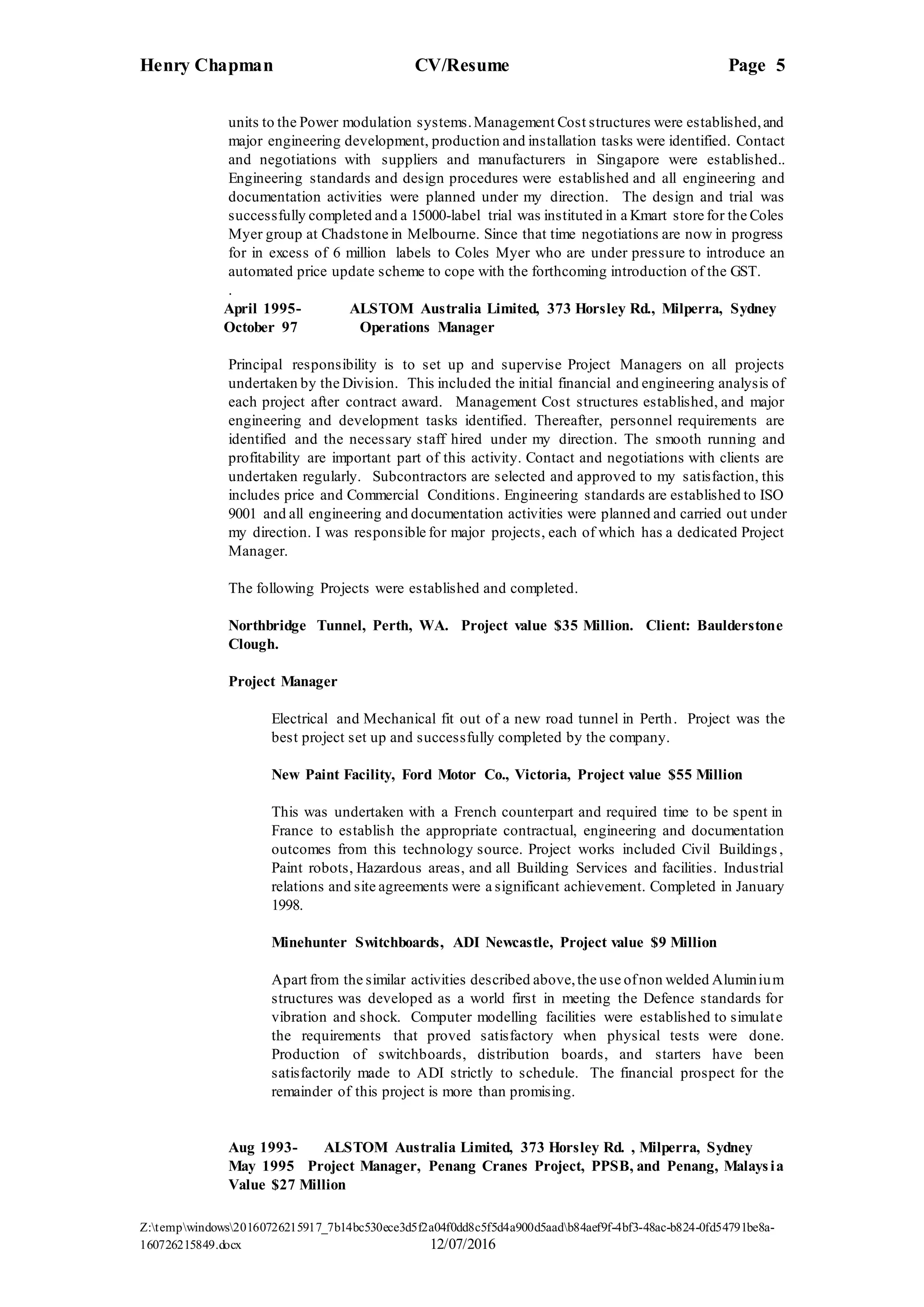 CV, Henry Chapman, 12 Jul 16 DOCX