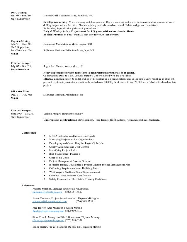richard deel superintendent resume project superintendent resumes