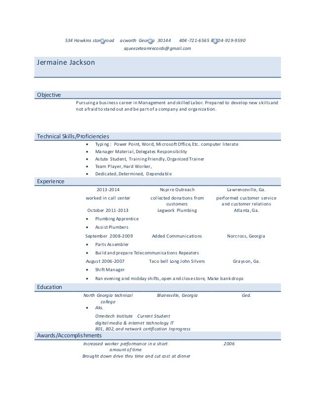 jermaine resume 12 2014 doc taco bell resume