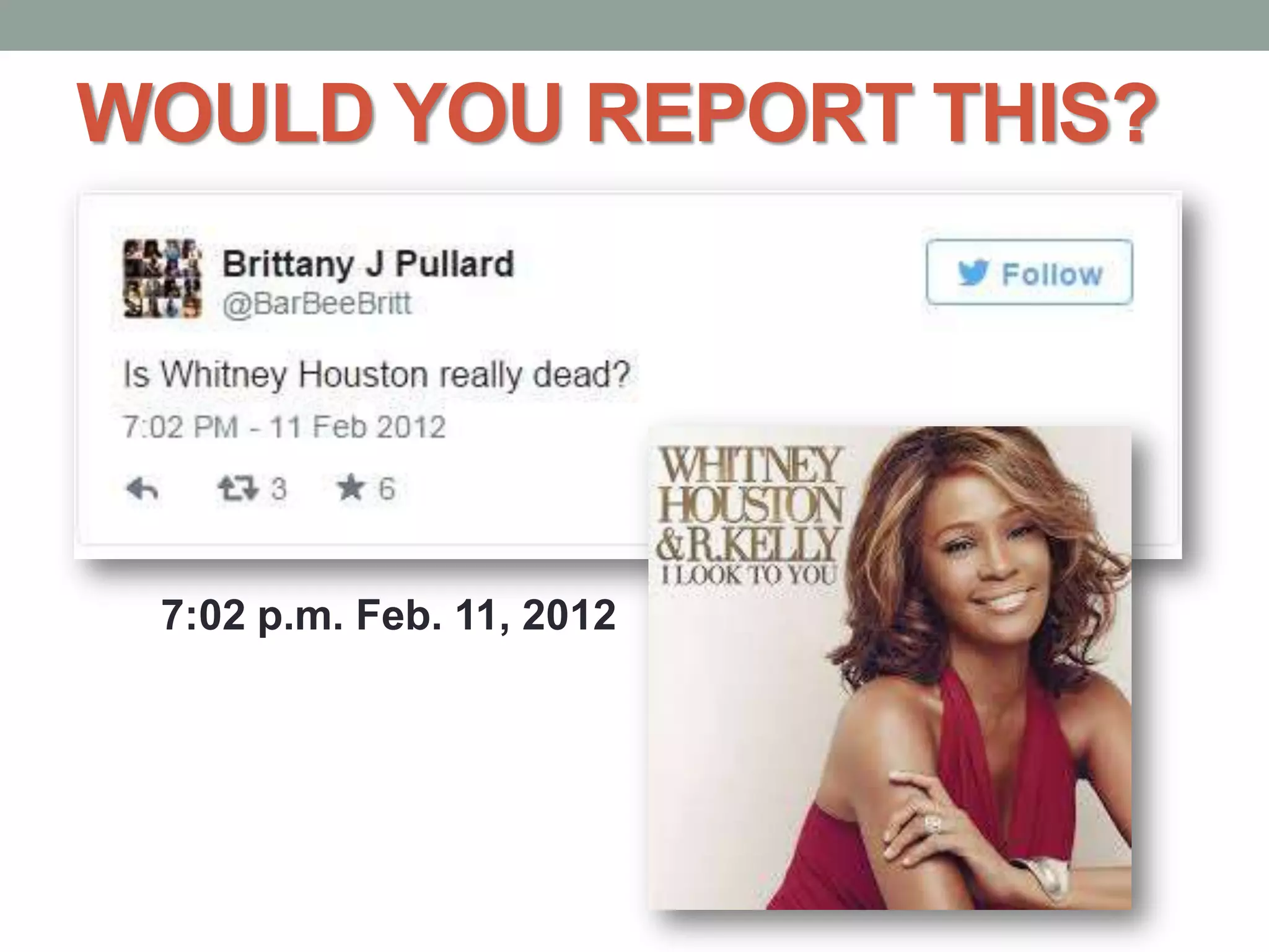 WOULD YOU REPORT THIS?
7:02 p.m. Feb. 11, 2012
 