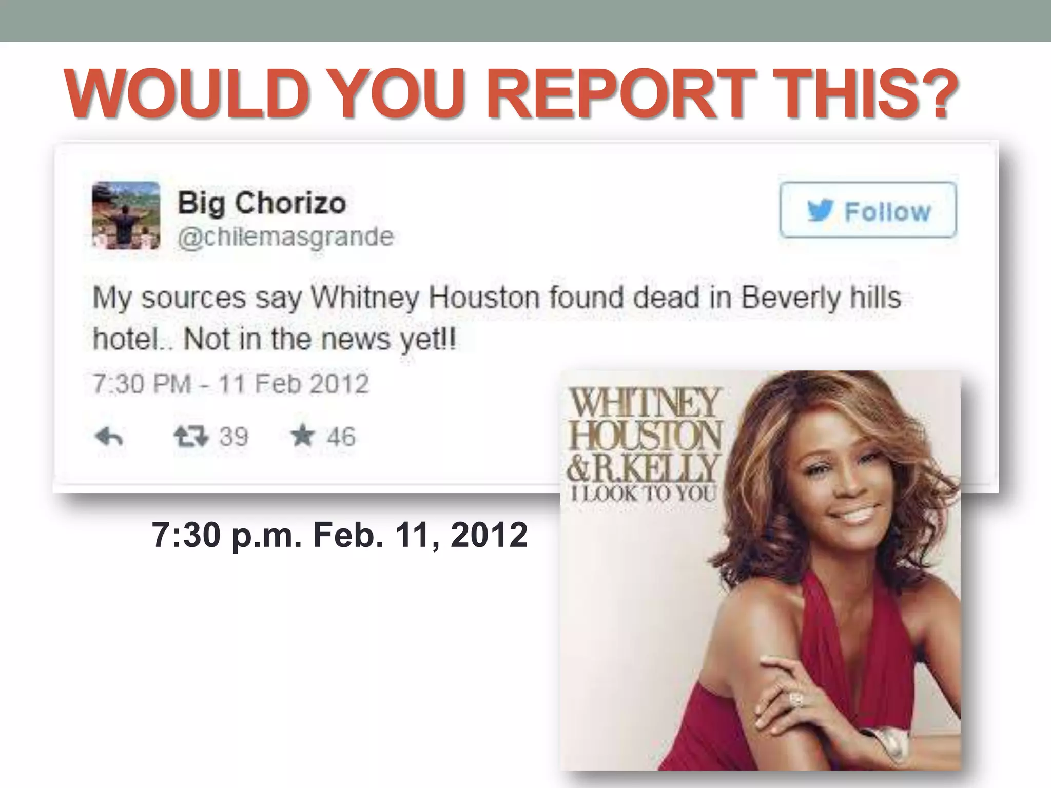 WOULD YOU REPORT THIS?
7:30 p.m. Feb. 11, 2012
 