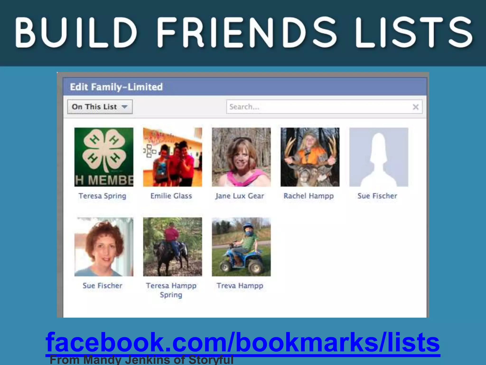 facebook.com/bookmarks/listsFrom Mandy Jenkins of Storyful
 