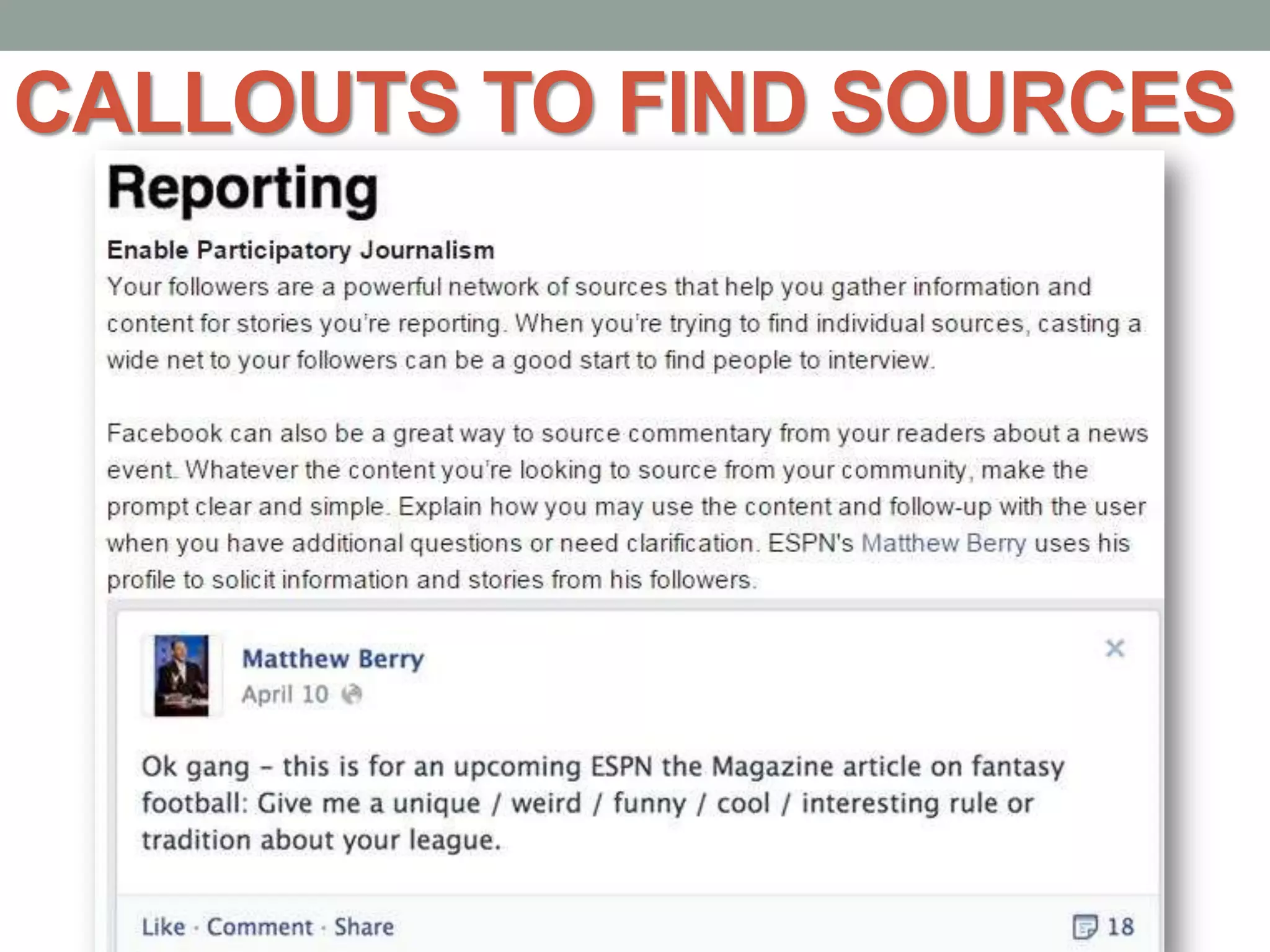 CALLOUTS TO FIND SOURCES
 