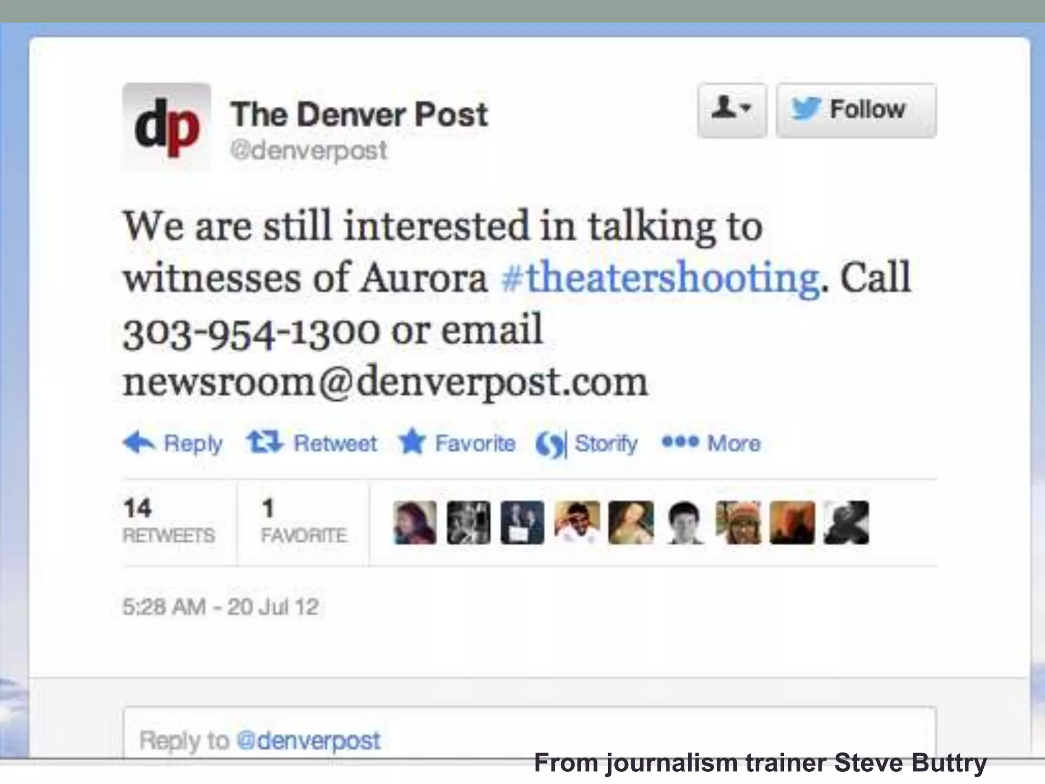 From journalism trainer Steve Buttry
 