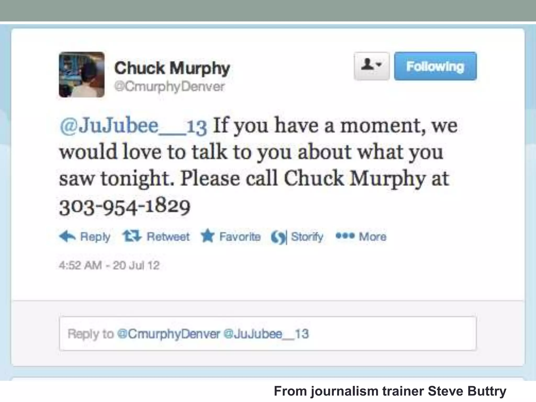 From journalism trainer Steve Buttry
 