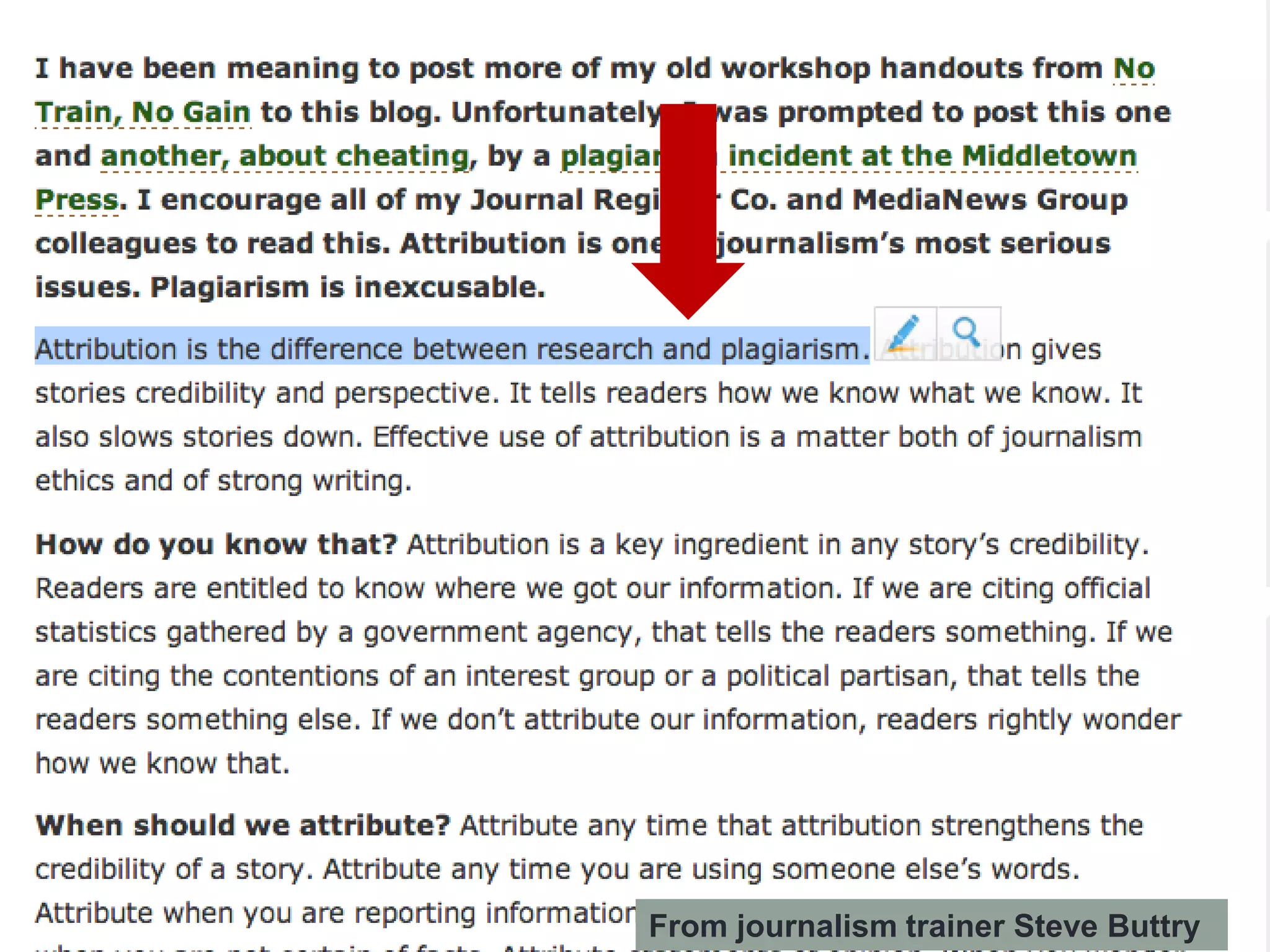 From journalism trainer Steve Buttry
 