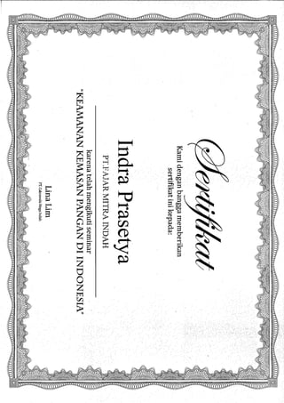 Standart Packaging Certificate