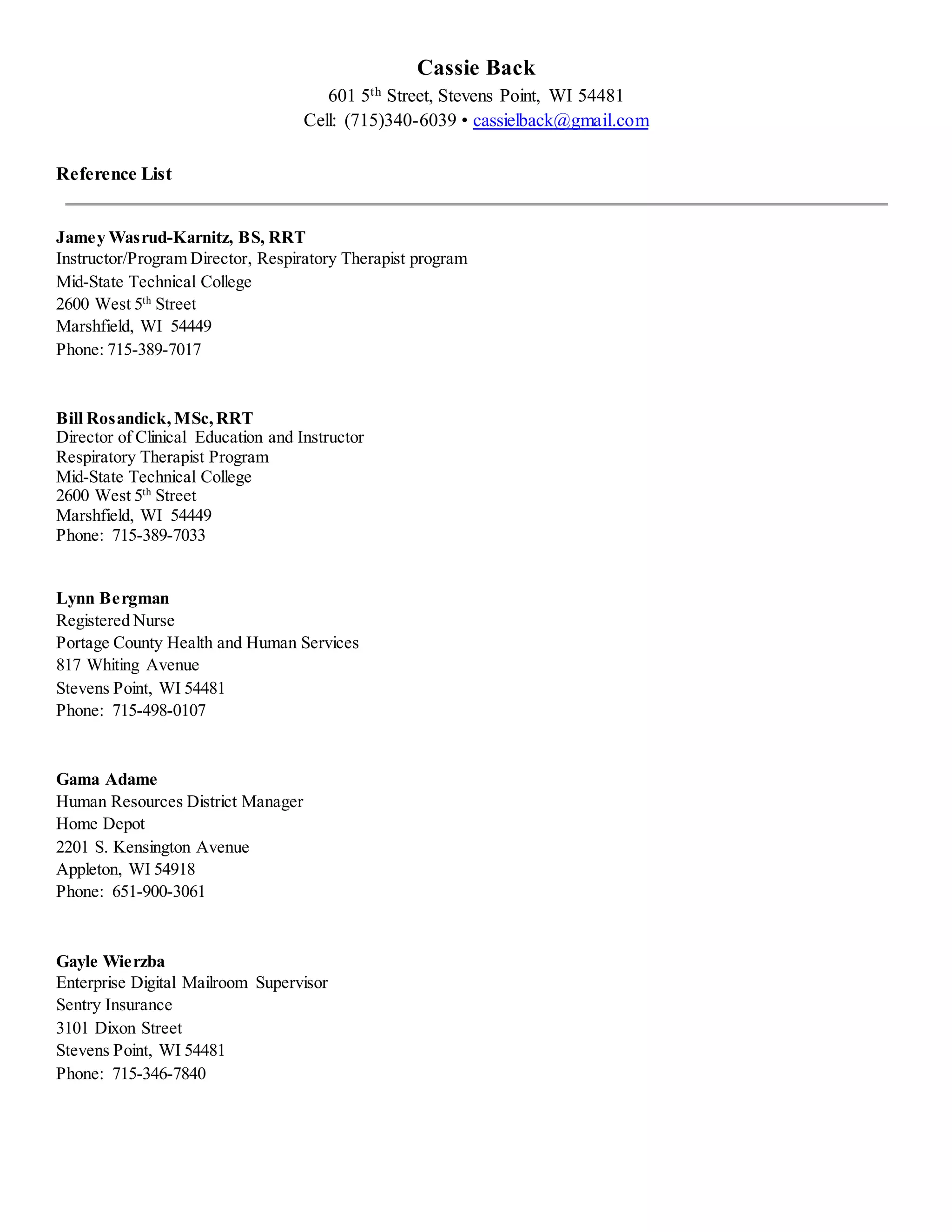 Reference List | DOCX