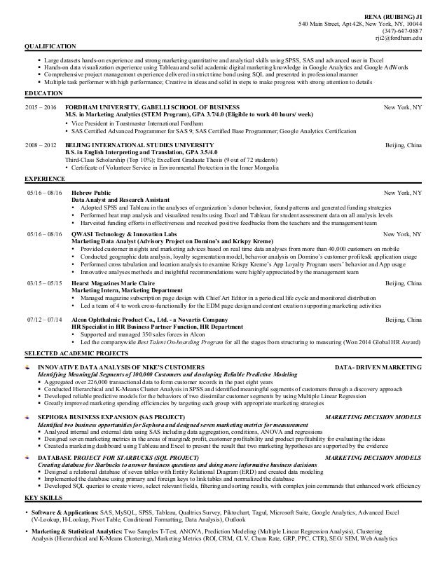 academic projects in resumes