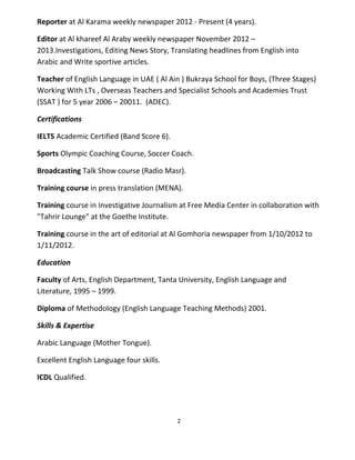 Journalist CV (2) | DOC | Professional School | Postgraduate Education