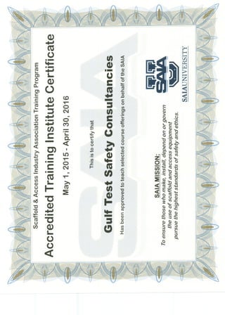 SAIA Certificate