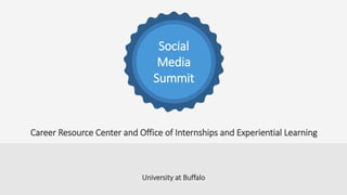 Career Resource Center and Office of Internships and Experiential Learning
Social
Media
Summit
University at Buffalo
 