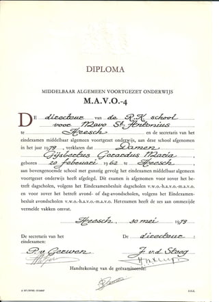 scan MAVO diploma 1979