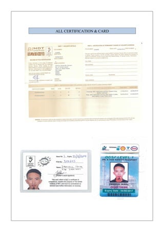 ALL CERTIFICATION & CARD
 