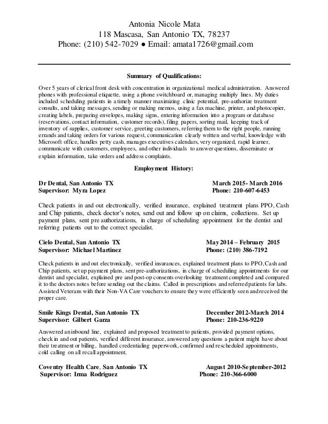 updated resume dental specialist resume
