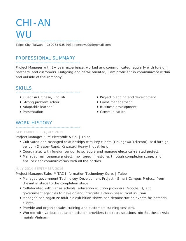Chi An Wu Resume