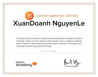 XuanDoanh_HubSpot_Content Marketing Certificate