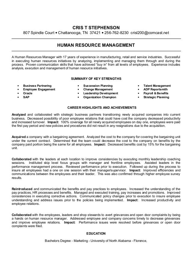 10 31 14 cris stephenson resume employee relations resumes