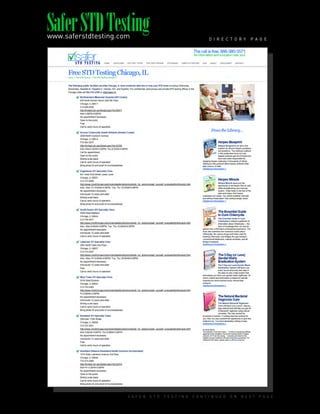 S A F E R S T D T E S T I N G C O N T I N U E D O N N E X T P A G E
D I R E C T O R Y P A G E
SaferSTDTestingwww.saferstdtesting.com
 