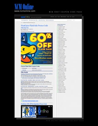 W E B H O S T C O U P O N C O D E P A G E
N C M O N L I N E C O N T I N U E D O N N E X T P A G E
NCMOnlinewww.ncmonline.com
 