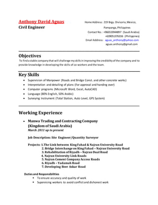 CV Anthony David Aguas | PDF