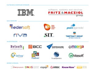 PLATINUM & CHAMPAGNE SPONSORS
GOLD SPONSORS
SILVER SPONSORS
BRONZE SPONSORS