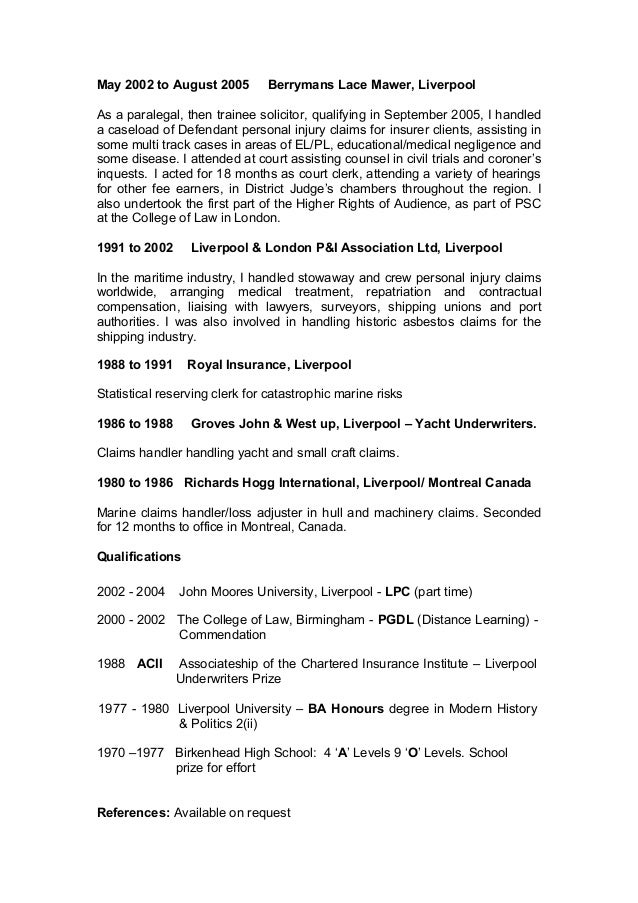 trainee solicitor cv