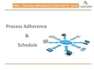 PMS – PROCESS IMPLEMENTATION FOR PY’ 2016PMS – PROCESS IMPLEMENTATION FOR PY’ 2016
Process Adherence
&
Schedule
 