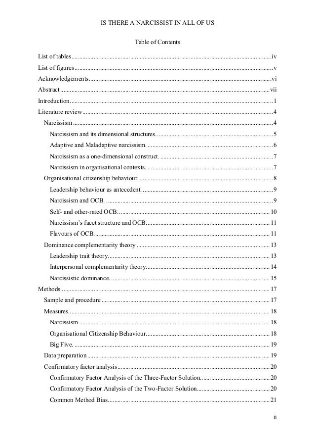 Thesis on narcism