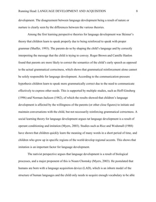 language acquisition essay