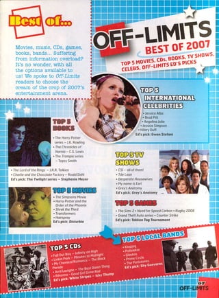 OFF LIMITS NOVEMBER DECEMBER 2007