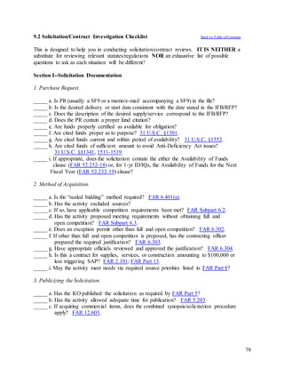 Solicitation Table Agent's Guide to Contracting | DOCX