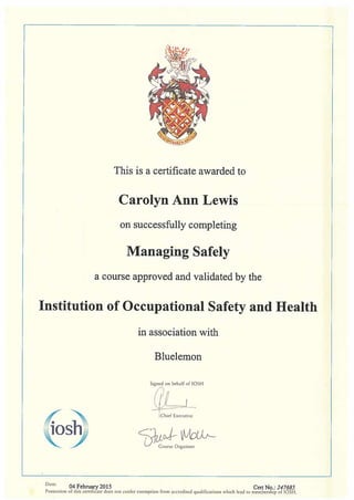 Institution of Occupational Safety and Health - Managing Safely