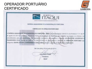 OPERADOR PORTUÁRIO
CERTIFICADO
 
