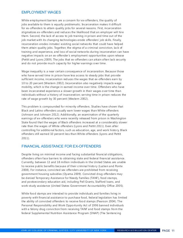employment barriers of ex offenders essay To reduce recidivism, states scrap barriers for ex-offenders some states have sought to improve the job prospects of ex-offenders by sealing criminal records, . employment barriers of ex offenders essay To reduce recidivism, states scrap barriers for ex-offenders some states have sought to improve the job prospects of ex-offenders by sealing criminal records, .
