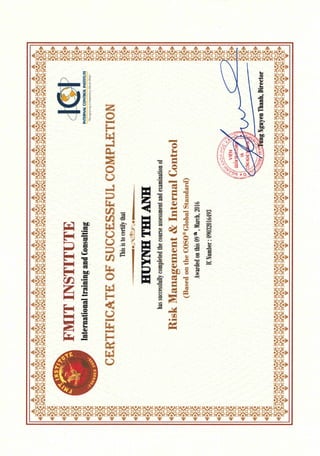 RISK MANAGEMENT & INTERNAL CONTROL