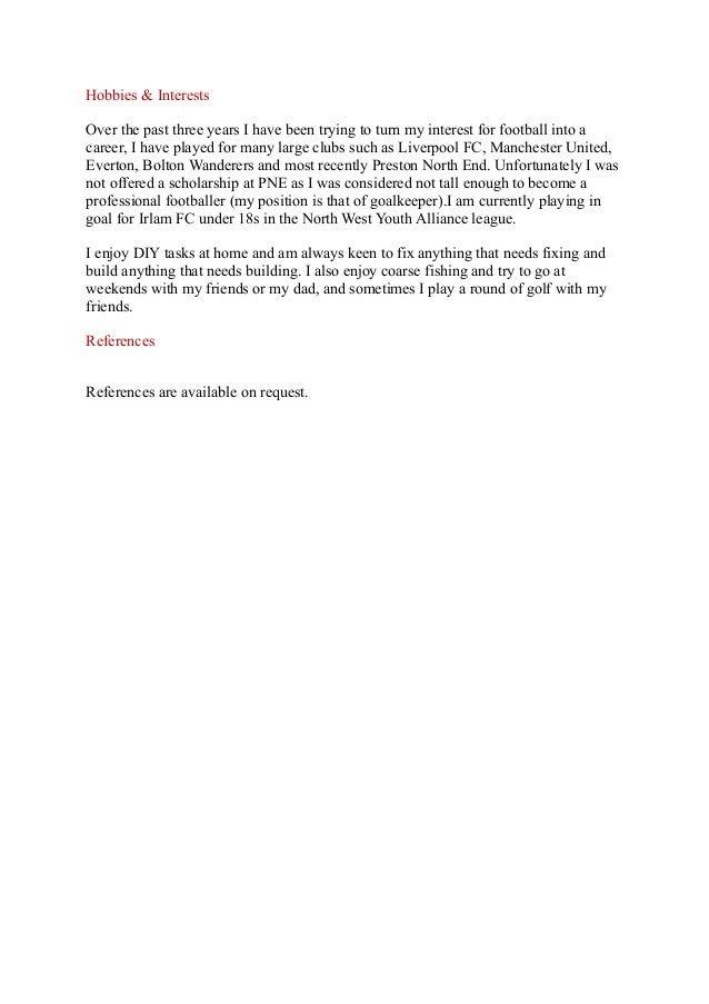 apprenticeship cv cv for apprenticeship