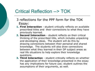 how to write a tok essay reflection