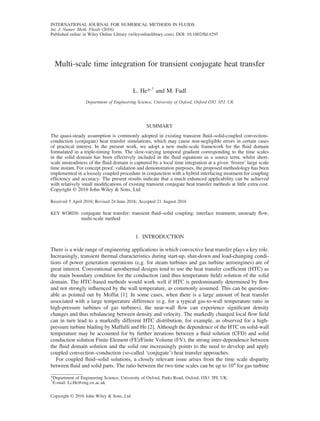Multi-scale time integration for transient conjugate heat transfer | PDF