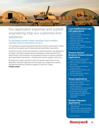 Honeywell Sensing & Control - Aerospace & Defense Product Guide | PDF