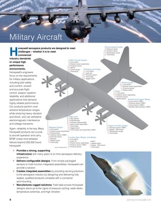 Honeywell Sensing & Control - Aerospace & Defense Product Guide | PDF