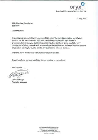 Reference Letter 123 Print-Oryx Health & Hygiene